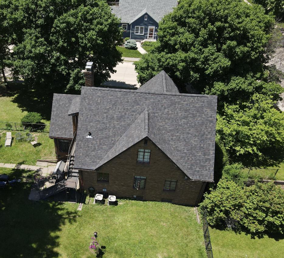 image of a new asphalt shingle roof installed near moline